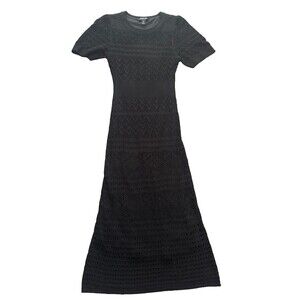 Rachael Zoe Black Dress Women Large Knit Sweater Maxi Dress